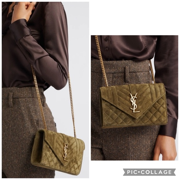 A114- π― % authentic Small YSL Envelope Shoulder bag - Picture 4 of 17